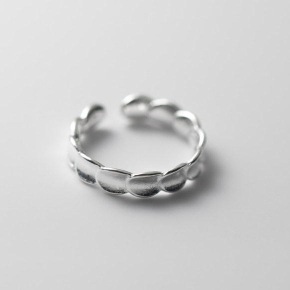 925 Sterling Silver Geometric Minimalist Band Ring - Picture 2 of 4